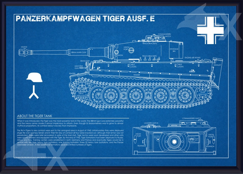 18X12 German Tiger Tank Schematic
