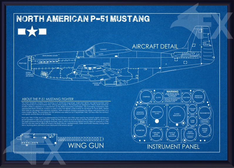18X12 P-51 Mustang Schematic