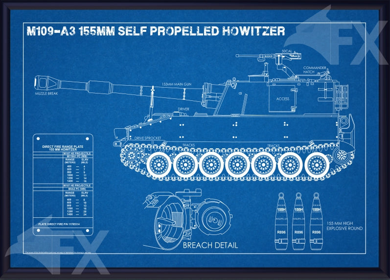 18X12 M109 Howitzer Schematic