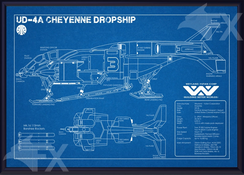 18X12 Aliens Dropship Schematic