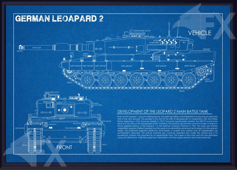18X12 German Leopard 2 Tank Schematic